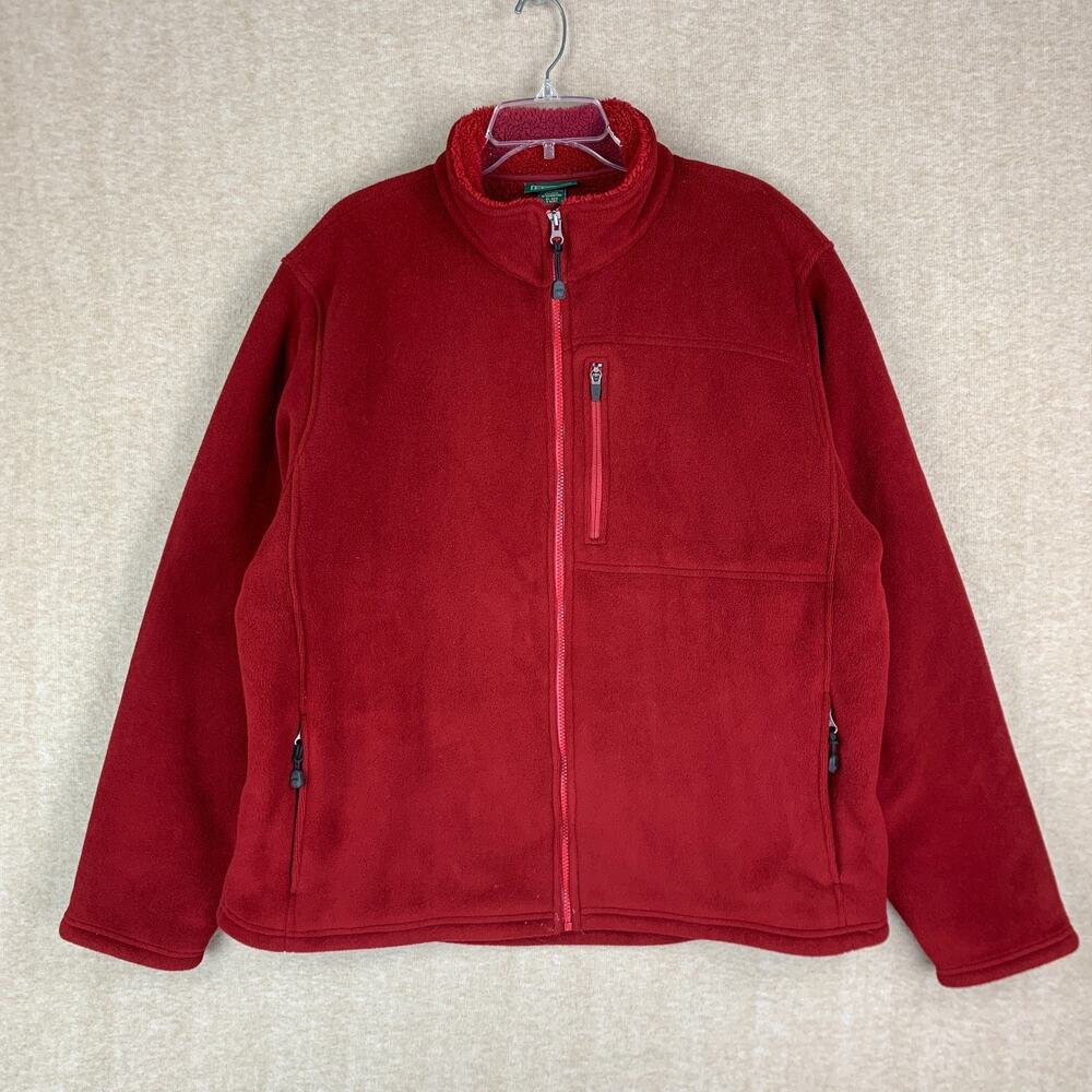 Vintage LL Bean Polartec Fleece Jacket Mens XL HEAVYWEIGHT Red Full Zip Sherpa